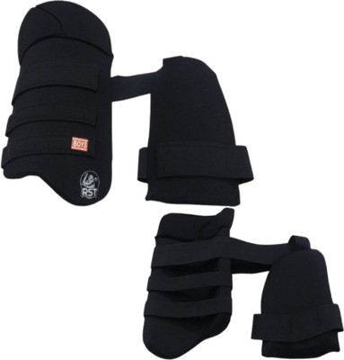 RST combo of thigh and elbow gaurd for boys Cricket Guard Combo(Black)
