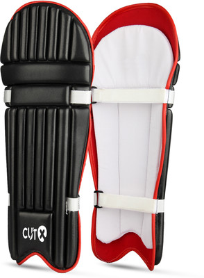 CUTX Cricket Batting Legguard for Kids, Cheap Moulded Black 19inch for 7 to 9 Years Cricket Guard Combo