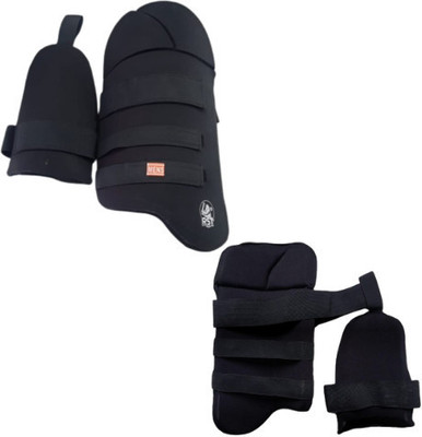 RST combo of thigh and elbow gaurd for mens Cricket Guard Combo(Black)