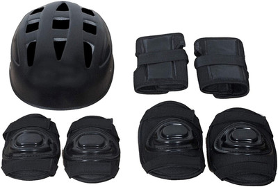 MINESFIT Skating Protective Kit for Skates,Cycling ,Skateboard Inline (Black Medium) Skating Guard Combo(Black)
