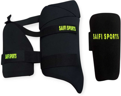Saifi Sports Cricket high Quality Thigh Guard & Elbow Guard for youth Cricket Guard Combo(Black)