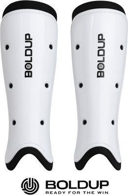 BOLDUP Plastic Moulded Hockey Shinguard – Lightweight PVC Shell Shin Guards Hockey Shin Guard(White)