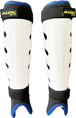 ALFA PLASTIC/WASHABLE (MEDUM) Hockey Shin Guard(White)