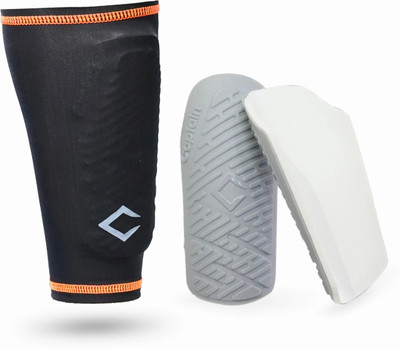 CAPTAIN PROFESSIONAL SHINGUARD WITH SLEEVE Football Shin Guard(Grey, Black)