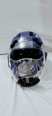 lewon international Taekwondo WT Imported Head Guard With FaceMask Karate Martial Helmet Medium Size Boxing Head Guard(Blue)