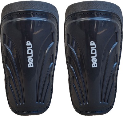 BOLDUP Football Shin Guard with Adjustable Velcro Strap Football Shin Guard(Black)