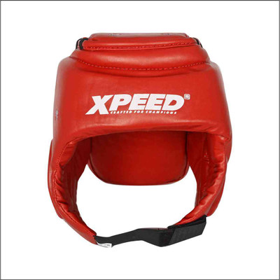 XpeeD Synthetic Leather Headguard for Karate Boxing, Kickboxing, Mix Martial Arts (S) Boxing Head Guard(Red)