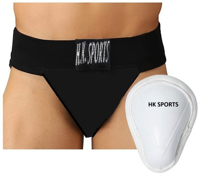 HK Sports Combo of Cotton Supporter for Cricket, Gym, Boxing, Judo & Abdominal-Guard Supporter(Black, White)