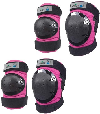 Jaspo Plastron Saver2 Professional Guard(Knee/Elbow) Multi Purpose(Medium-upto-15yrs) Skating Guard Combo(Pink)