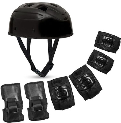 prikli Skating and Cycling Kids Safety Skatboarding safety kit[ 5-10 yrs small] Skating Guard Combo(Black)
