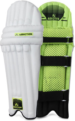 Addiction Cricket Leg Guard, Batting pad White -green (Youth) Cricket Guard Combo(White, Green)