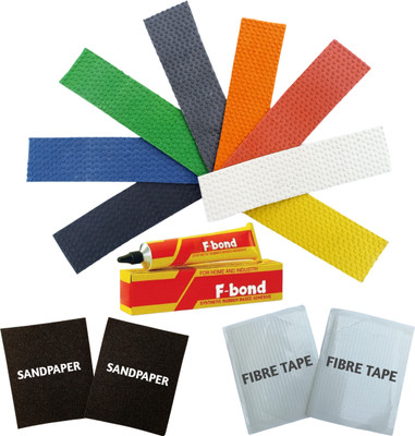 RaiGen 6 Cricket Bat Toe Guard with Adhesive 2 Sandpaper & 2 Full Fiberglass Tape Sheet Cricket Guard Combo(Black, Blue, Green, Grey, Orange, Red, White, Yellow)
