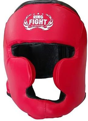 Ring Fight MMA Training Headgear Muay Thai Full Face Protection Boxing Head Guard(Red)