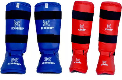 KOHIP Martial Arts Karate Shin Pad, Leg Guard Color-Red & Blue, Size-SMALL Mouth Guard