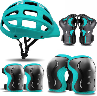 Jaspo SX 4 Protective Set Suitable for Age Group Upto 12 Years Old Skating Guard Combo(Blue)