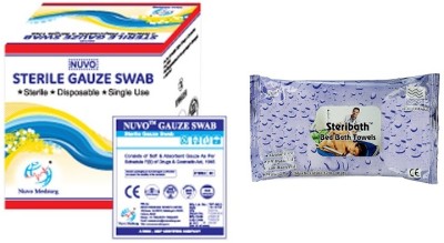 NUVO MEDSURG Gauze Swab 15 X 5 = 75 Pcs (7.5Cms X7.5Cms X8Ply) Sterile Gauge Roll(8 cm 7.5 cm 15 Rolls)