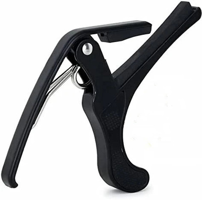 AMG Music One Handed Trigger Guitar Metal Capo for Ukulele, Electric and Acoustic Guitars Clutch Guitar Capo(Black)