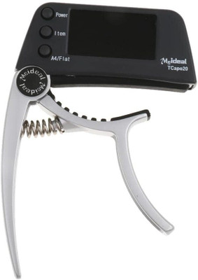 TechBlaze Guitar Capo Tuner 2 in 1 with Large LCD Screen for Acoustic Electric Ukuleles Spring Guitar Capo(Silver)