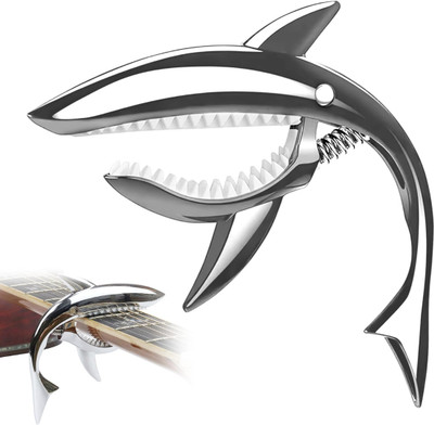 The Tune Town GUITAR SHARK CAPO Clutch Guitar Capo(Silver)