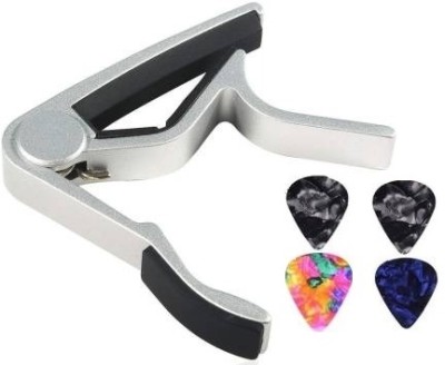 PENNYCREEK One-Handed Trigger Metal Guitar Capo for Acoustic & Electric Guitars Clutch Guitar Capo(Silver)