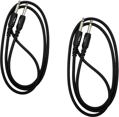 SONHUFU 2pcs 6.35mm to 6.35mm Jack Mono to Mono Single Angled TS Patch Cable(1.5 cm in Length)