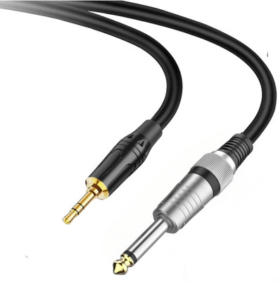 Wicrotec Instrument Cable- 6.35mm (1/4 inch) Male Mono to 3.5mm Male Audio Jack Cable Double Angled TRS Patch Cable(2 m in Length)