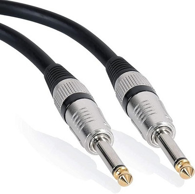 SeCro Premium Guitar Cable 6.35mm (1/4 inch) Male to Male Mono Plug-10m-C Double Angled TS Patch Cable(10 m in Length)