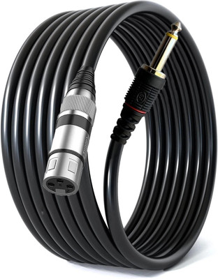 AMG Music XLR Cable , XLR Female to 1/4 (6.35mm) Mono TS Jack Mic Cord for Dynamic Mic Straight XLR Patch Cable(5 m in Length)