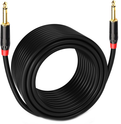 Mocking Bird Heavy Duty 6.35mm Male to Male Stereo Jack Audio Path cord Cable For Microphone Straight TS Patch Cable(10 m in Length)