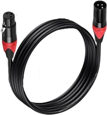 Urban Infotech Male to Female XLR Cable for Condenser Microphone Balanced 3 Pin Copper Coated Double Angled XLR Patch Cable(3 m in Length)