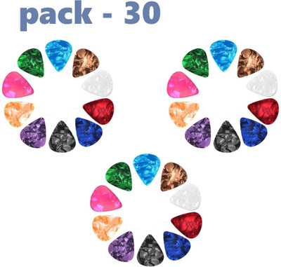 TechBlaze Acoustic Guitar Picks with Assorted Colors Plectrums for Acoustic Guitar(30qty) Guitar Pick(Pack of 30)
