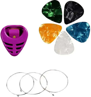 SG MUSICAL Guitar Combo OF 1 Holder, 5 (0.46mm) Plectrum, And 1st/2nd/3rd String Guitar Pick(Pack of 5)