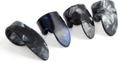 HS Internet Black Thumb/Finger Guitar Pick(Pack of 4)
