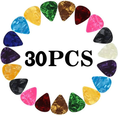 AMG Music Acoustic Guitar Picks with Assorted Colors 0.71mm Abstract Art (30PCS) Guitar Pick(Pack of 30)