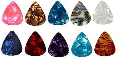 Famous Unique Multi-coloured Celluloid Plectrum Guitar Pick(Pack of 10)