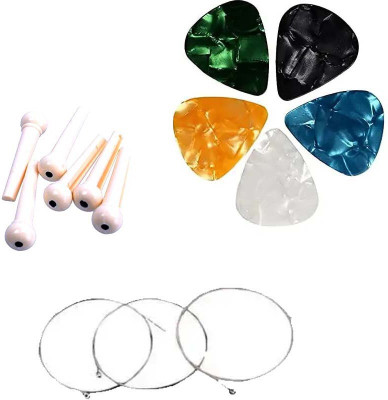 SG MUSICAL Combo OF Guitar Pins, 4th/5th/6th String & 5 (0.71MM) Guitar Pick(Pack of 5)