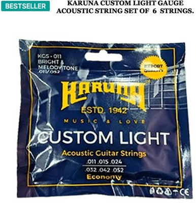 KARUNA Acoustic CUSTOM LIGHT GAUGE MG 10 Guitar String(6 Strings)