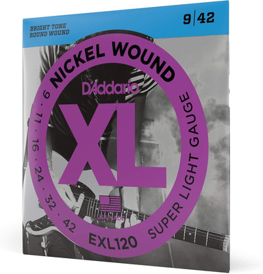 VUSTICA Electric D'Addario EXL120 XL Nickel Wound Super Light Guitar Strings - 6 Strings, 09-42 Guitar String(Pack of 6, 6 Strings)