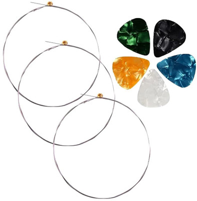 Music Mantra Acoustic MM- One Strings Set with 5 Picks Guitar String(6 Strings)