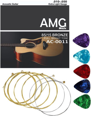 IMAGINEA Electric Acoustic Guitar String Full Set of Extra Light Special with 5 picks Guitar String(6 Strings)