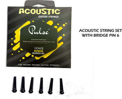 music galaxy Acoustic 1 SET PULSE STRING FOR ACOUSTIC 0.010 BRIDGE PIN 6 PCS Guitar String(6 Strings)