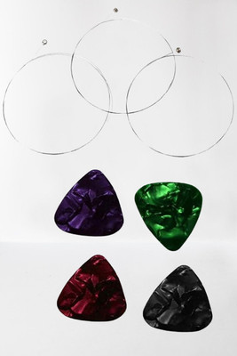 Flare Acoustic Acoustic Guitar Single 1st E String Pack of 3 with 4 Guitar Picks free Guitar String(3 Strings)