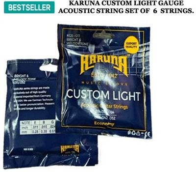 KARUNA Acoustic CUSTOM LIGHT GAUGE MG 32 Guitar String(6 Strings)