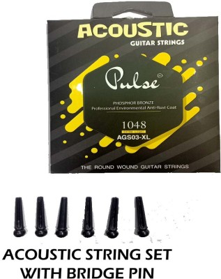 music galaxy Acoustic 1 SET PULSE STRING FOR ACOUSTIC 0.010 BRIDGE PIN 6 Guitar String(6 Strings)