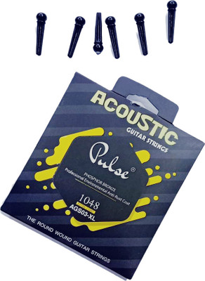 music galaxy Acoustic bBRIDGE PIN 06 AND STRING PULSE Guitar String(6 Strings)