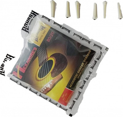 KARUNA Acoustic STRING SETA ND BRIDGE PIN 6 Guitar String(6 Strings)