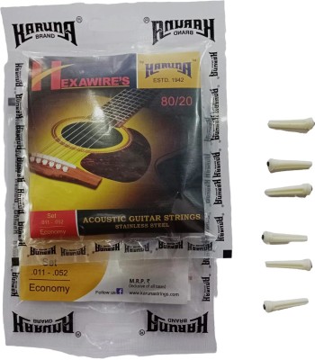 beatbox Acoustic KARUNA STRING AND WHITE BRIDGE PIN Guitar String(12 Strings)