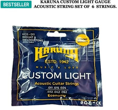 KARUNA Acoustic CUSTOM LIGHT GAUGE MG 9 Guitar String(6 Strings)