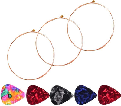 Mocking Bird Acoustic Guitar 3rd G Strings Set of 5 Stainless Steel Guitar G Strings Set With 5 Picks Guitar String(Pack of 3, 3 Strings)