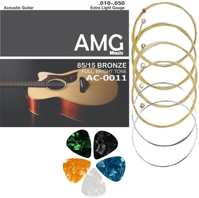 IMAGINEA Acoustic Acoustic Guitar String, Set of 6 Stainless Steel Replacement String Accessories Guitar String(Pack of 6, 6 Strings)